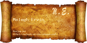 Melegh Ervin névjegykártya