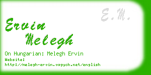 ervin melegh business card